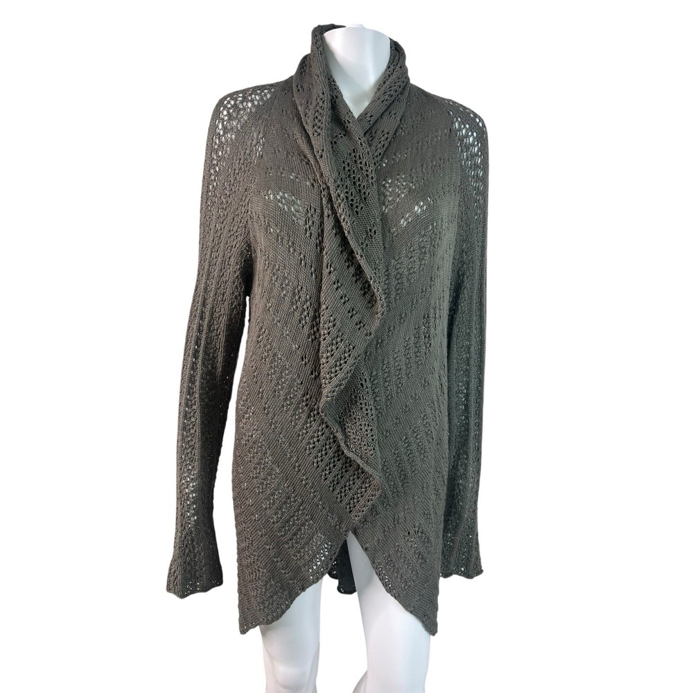 Peruvian Connection Women Cardigan Open Front Crochet Alpaca Romantic Size XL